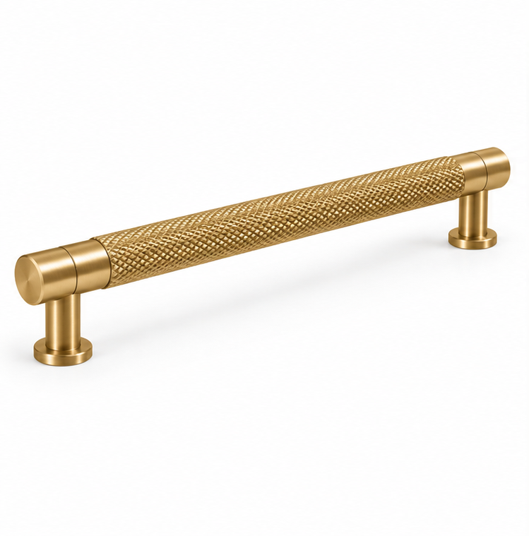 The Handle Factory Knurled Brass Cabinet Handle