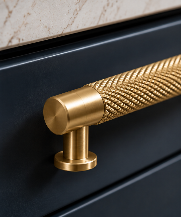The Handle Factory Knurled Brass Cabinet Handle